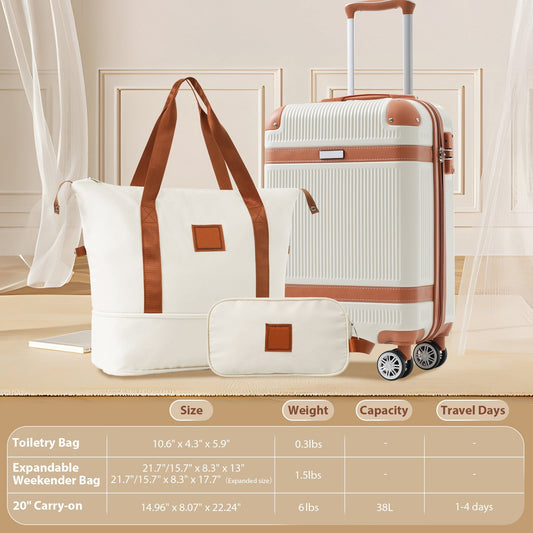 3-piece Suitcase TravelTimesAwait