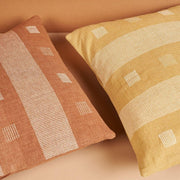 Chokor Nira Ochre Organic Cotton Handloom Pillow - Fluent Trends