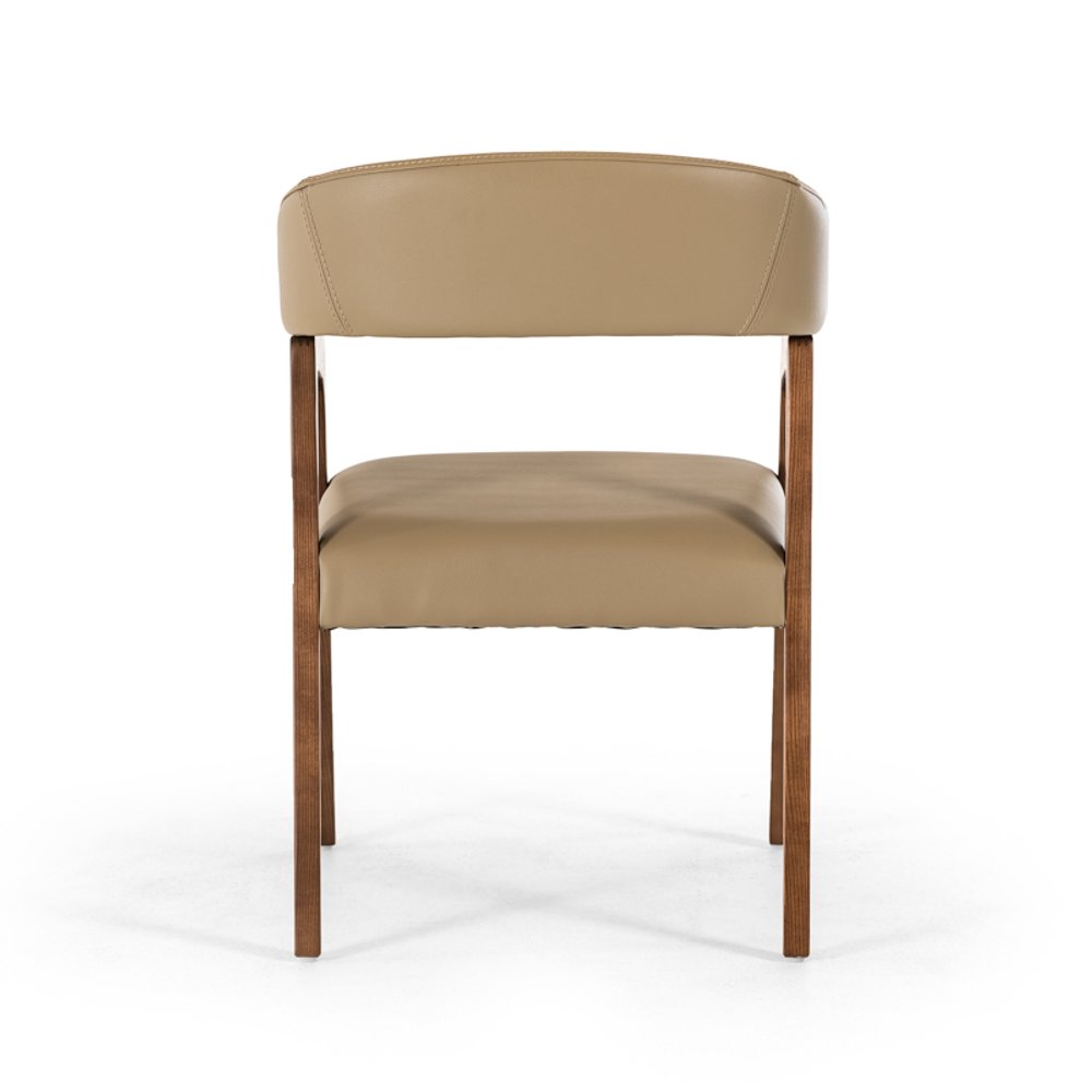 Faux Leather Curved Dining Chair