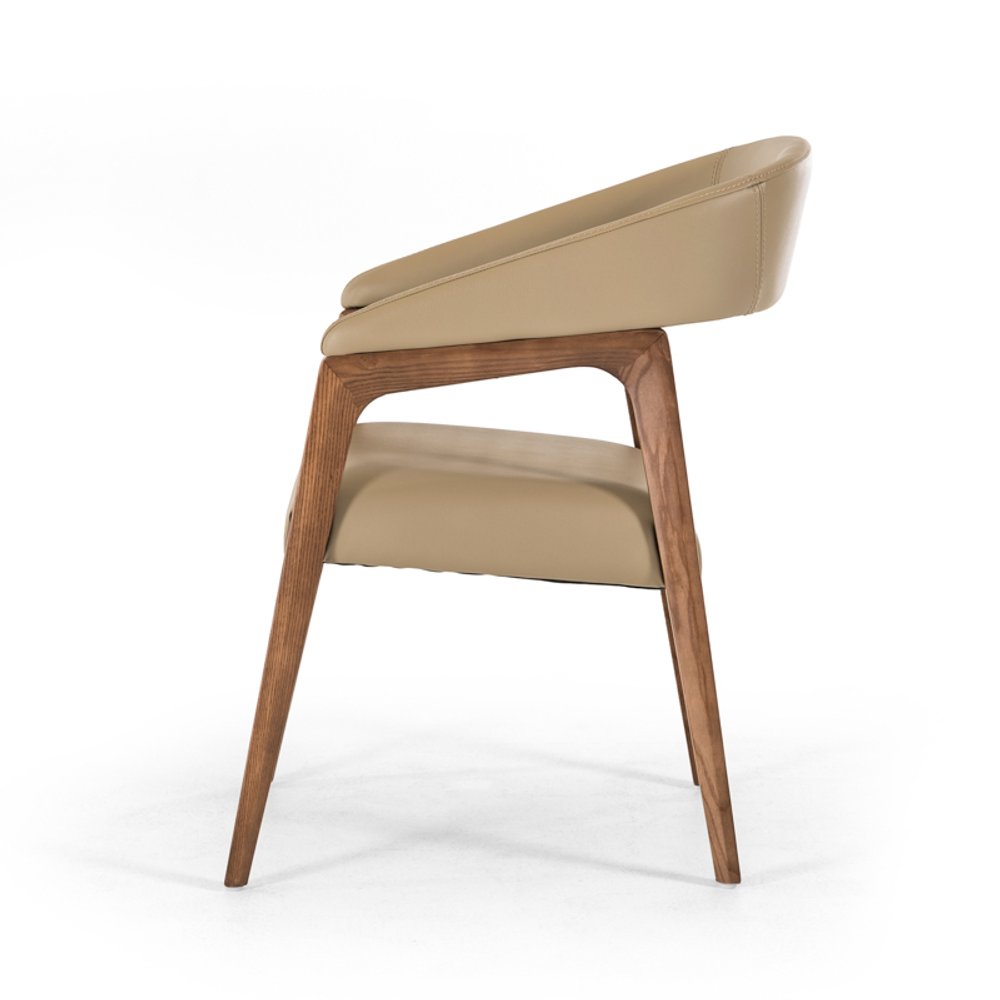 Faux Leather Curved Dining Chair