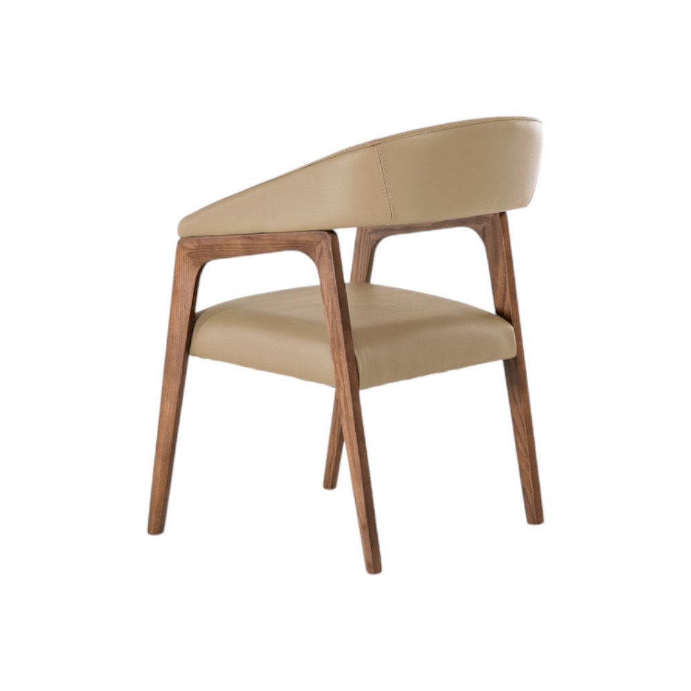 Faux Leather Curved Dining Chair