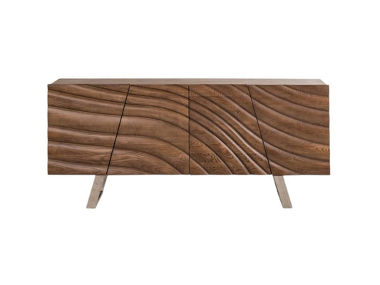 71" 3D Textured Buffet Cabinet – Natural Brown
