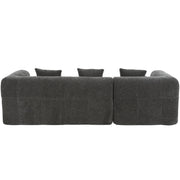Modern Grey Modular Sectional Sofa with Deep Seating and Side Pockets in Chenille Fabric - Fluent Trends