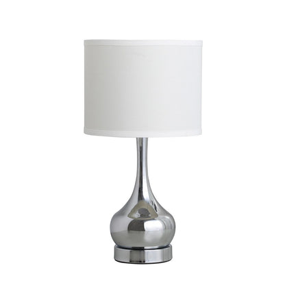 Corrine Polished Silver Mid-Century Table Lamp | 18.75'