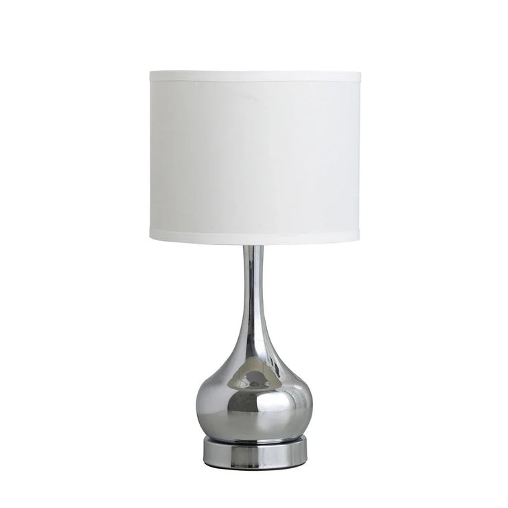 Corrine Polished Silver Mid-Century Table Lamp | 18.75' - Fluent Trends Table Lamp