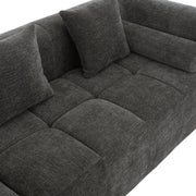 Modern Grey Modular Sectional Sofa with Deep Seating and Side Pockets in Chenille Fabric - Fluent Trends