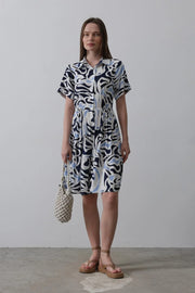 Rey Printed Dress — Multicolor Abstract - Fluent Trends