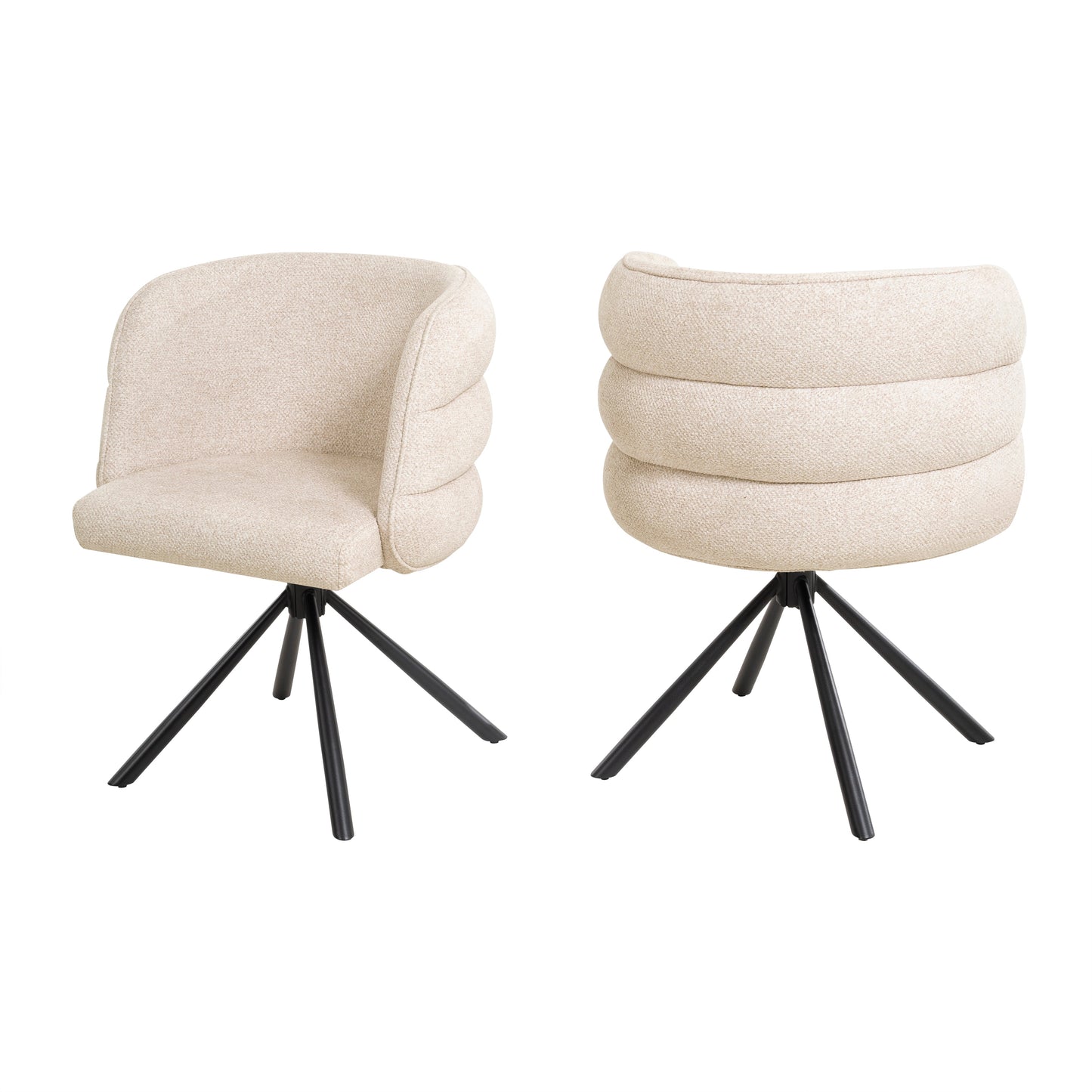 270° Swivel Home Office Desk Chairs Set of 2 Beige Streamdale Furniture
