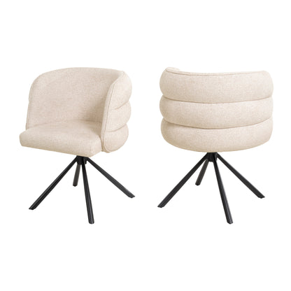 270° Swivel Home Office Desk Chairs Set of 2 Beige Streamdale Furniture