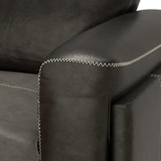 Charcoal Gray Leather Chair - Fluent Trends
