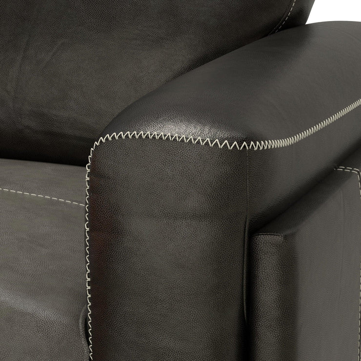 Charcoal Gray Leather Chair - Fluent Trends