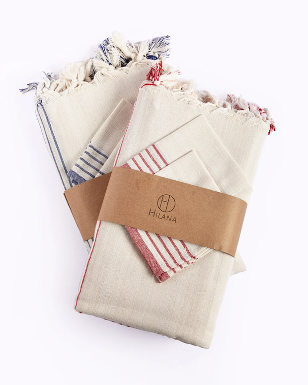 Kayseri Premium Tablecloth Set - Red - Fluent Trends Tablecloth & Napkin Set