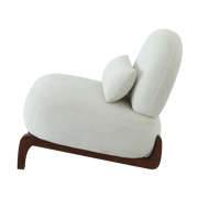 Modern White Velvet Armless Accent Chair with Solid Wood Legs - Fluent Trends