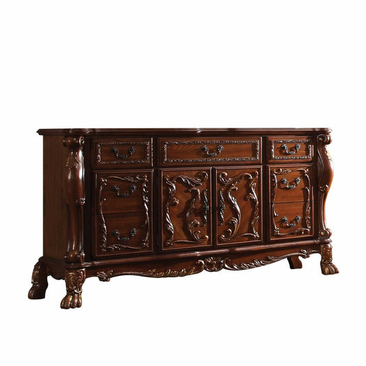 43" Brown Solid Wood Five Drawer Standard Chest