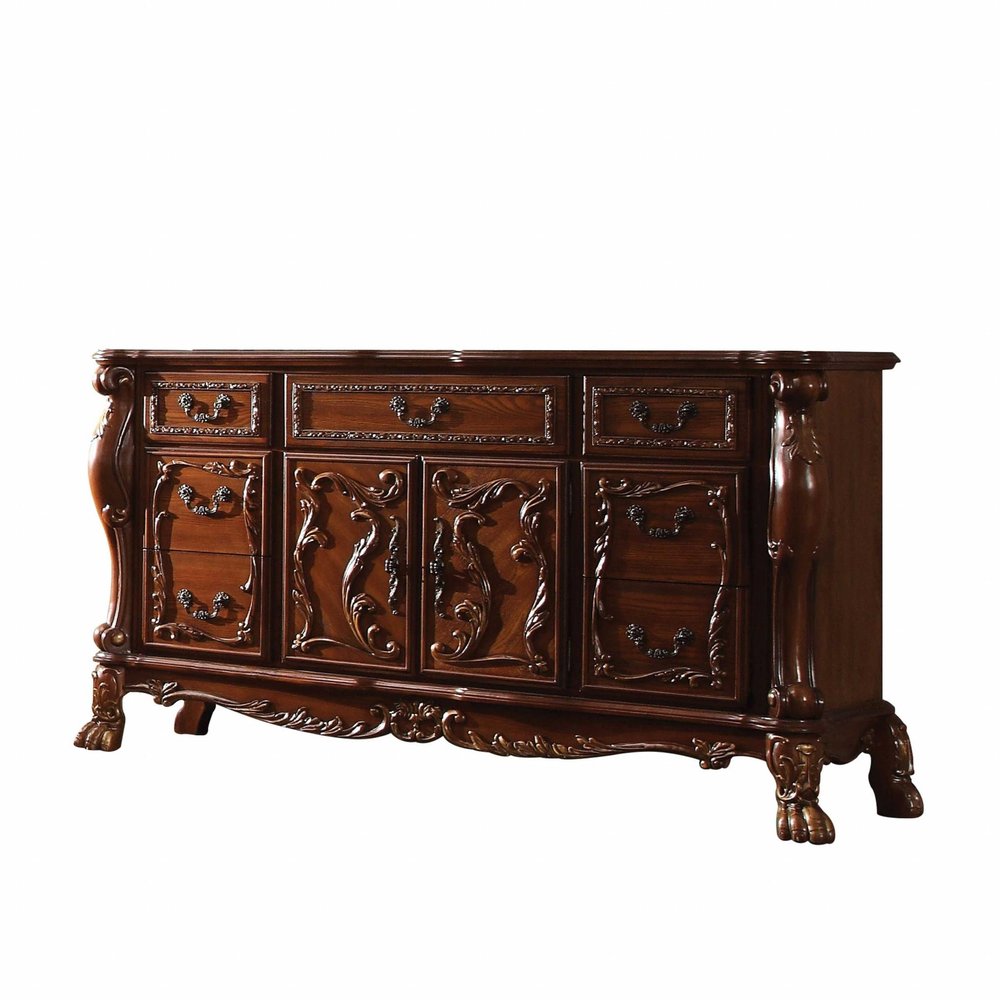 43" Brown Solid Wood Five Drawer Standard Chest