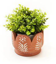Vasanta Petals Planter with Drainage - Terracotta - Fluent Trends