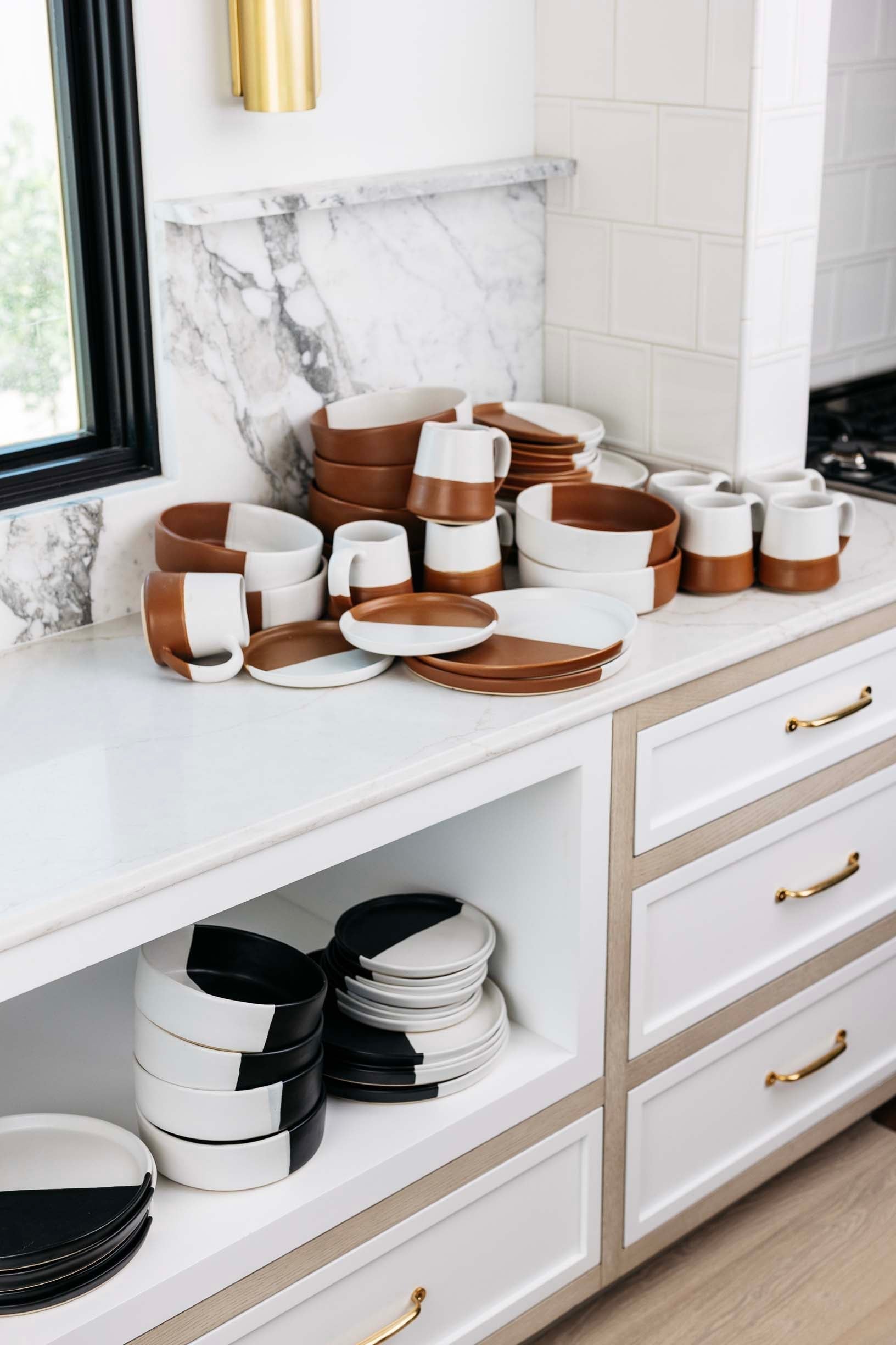 Dawson Dinner Plate - Matte Black/White - Set of 6 THELIFESTYLEDCO Shop