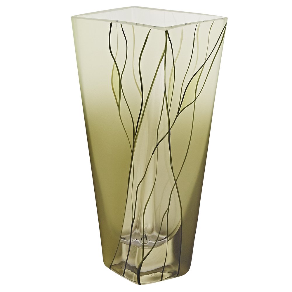 8" Green Cylinder Crystal Glass Table Vase - Fluent Trends Vases