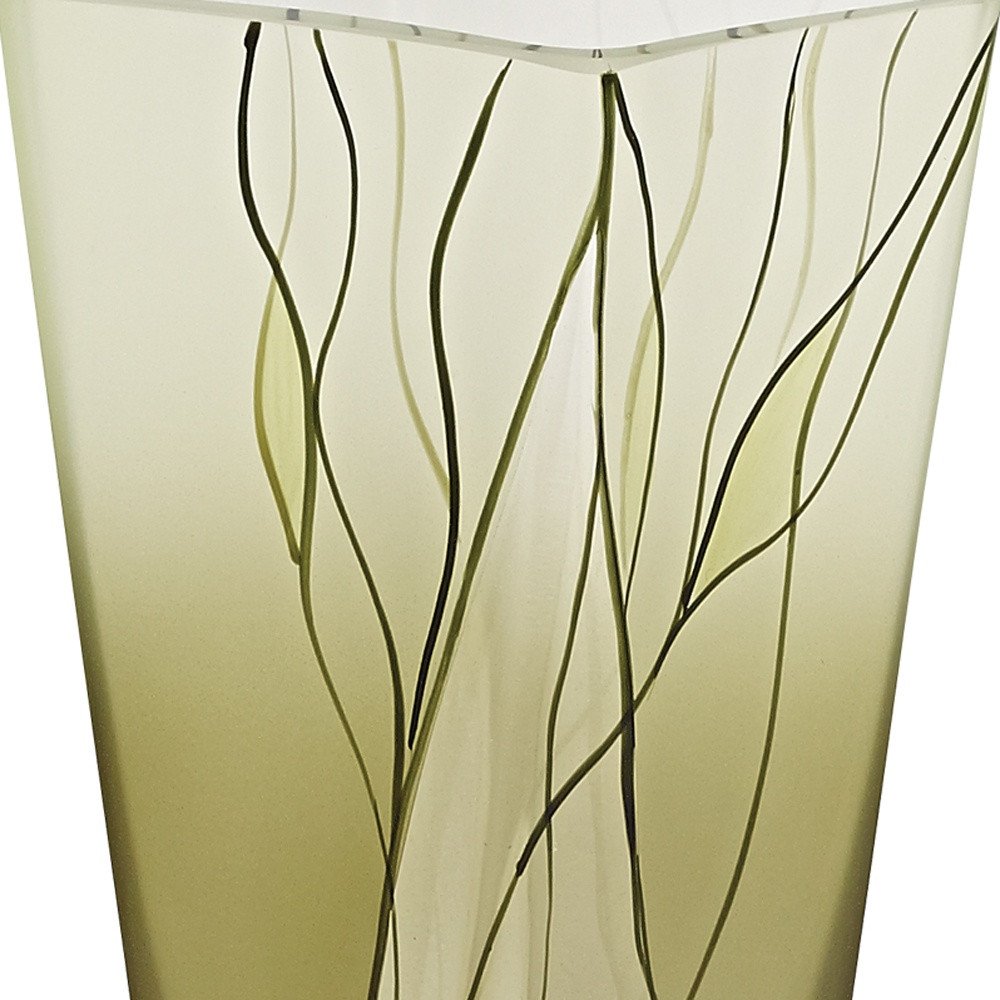 8" Green Cylinder Crystal Glass Table Vase - Fluent Trends Vases