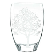 12" Clear And White Tree Of Life Oval Lead Free Crystal Table Vase - Fluent Trends