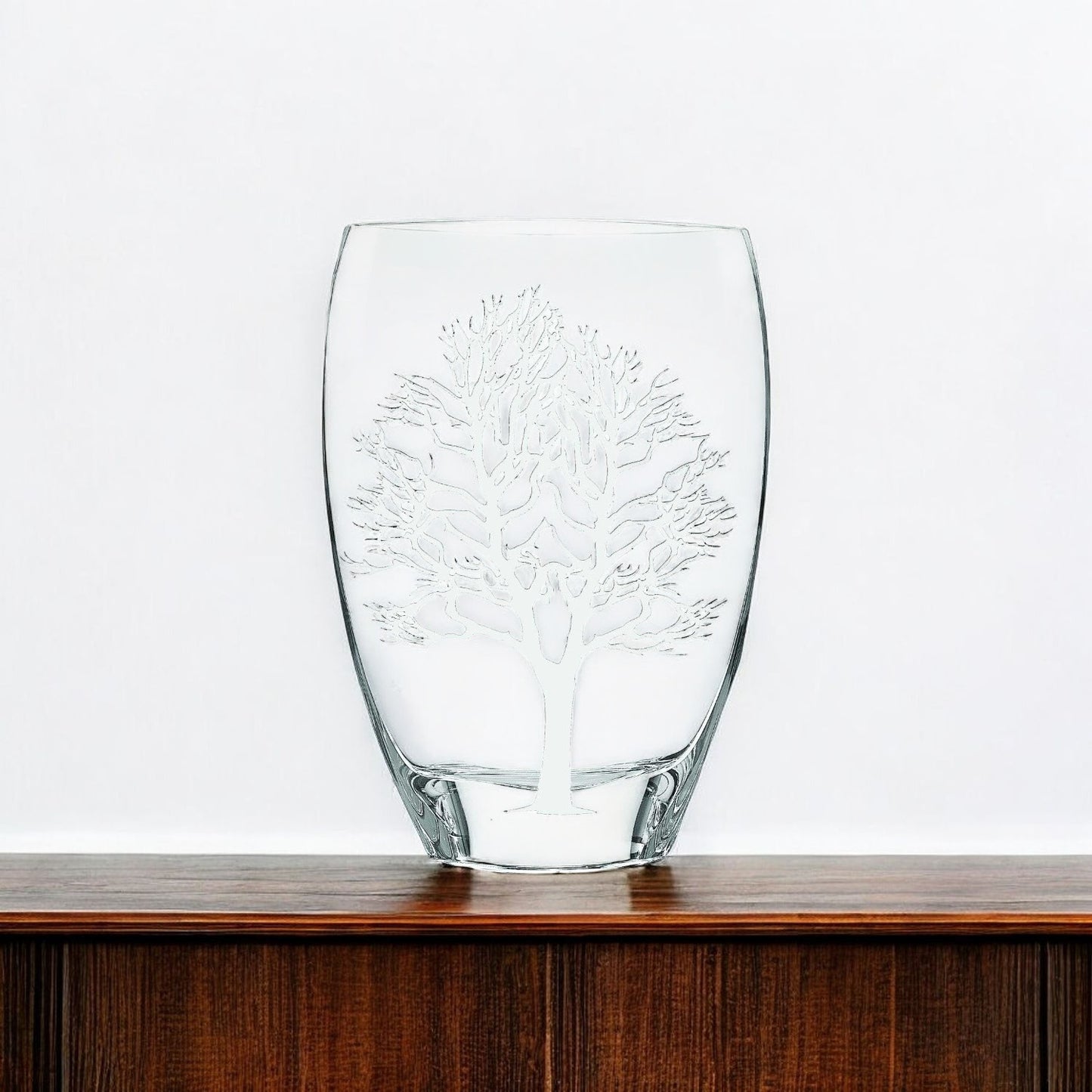 12" Clear Cylinder Lead Free Crystal Table Vase