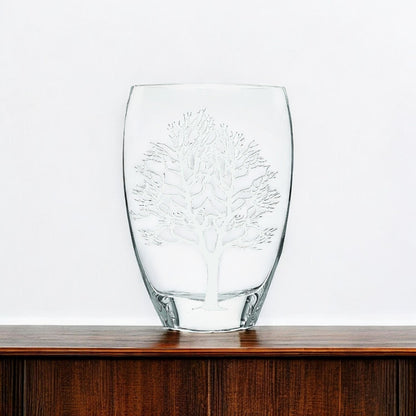 12" Clear Cylinder Lead Free Crystal Table Vase