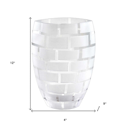 12" Clear Cylinder Lead Free Crystal Table Vase