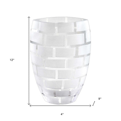 12" Clear Cylinder Lead Free Crystal Table Vase HomeRoots
