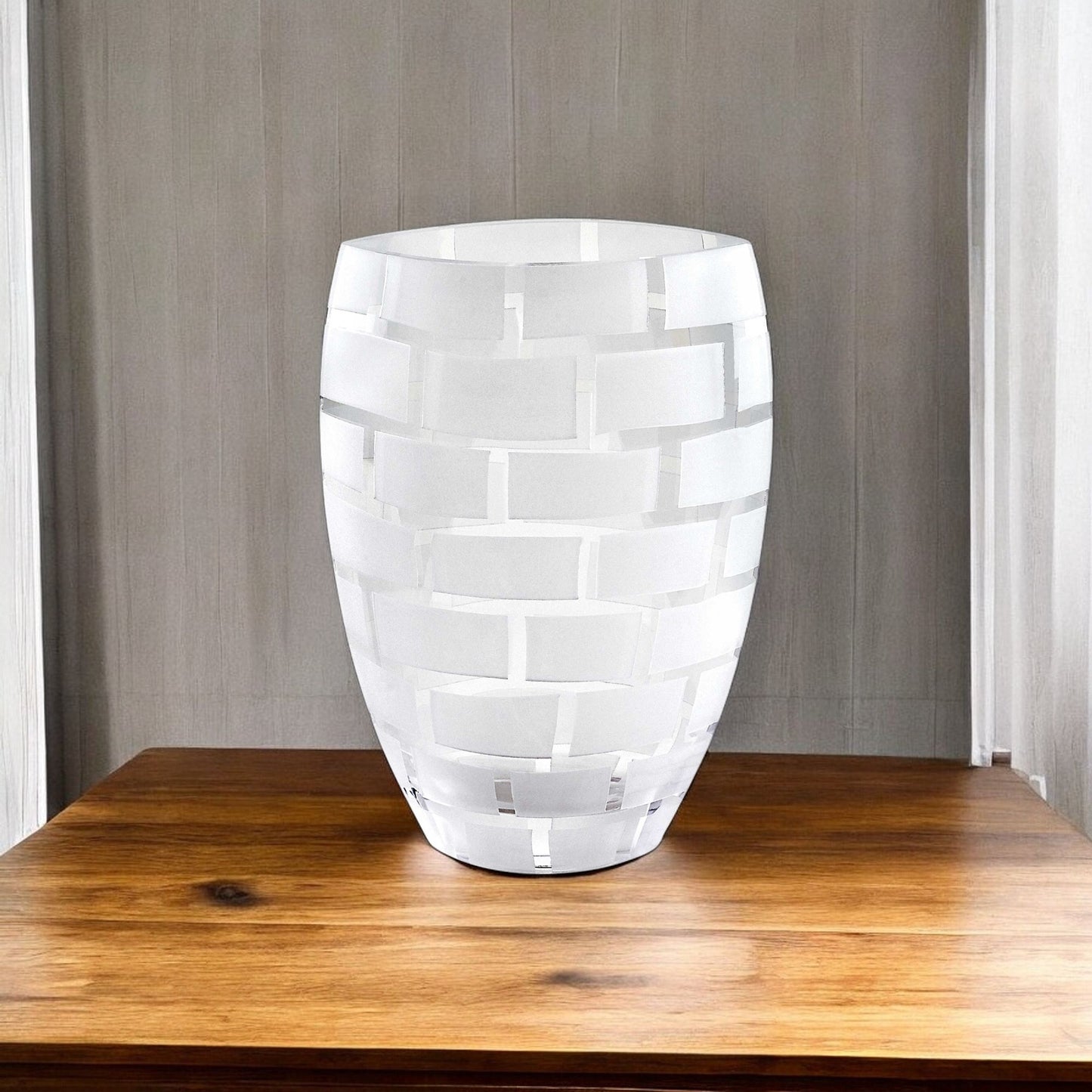 12" Clear Cylinder Lead Free Crystal Table Vase