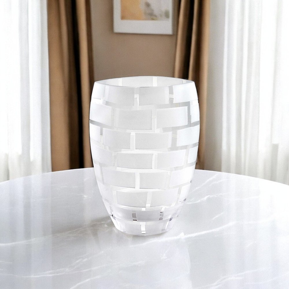 12" Clear Cylinder Lead Free Crystal Table Vase HomeRoots