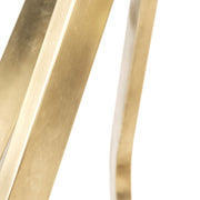 48" White And Gold Rounded Marble And Metal Pedestal Base Dining Table - Fluent Trends Dining Tables