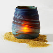 Desert Sands Phoenician Glass Votive | Candle Holder | Brown Striped - Fluent Trends