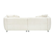 89" 3-Seater Sofa Couch - Off White Cotton Linen with Metal Legs & 4 Pillows - Fluent Trends