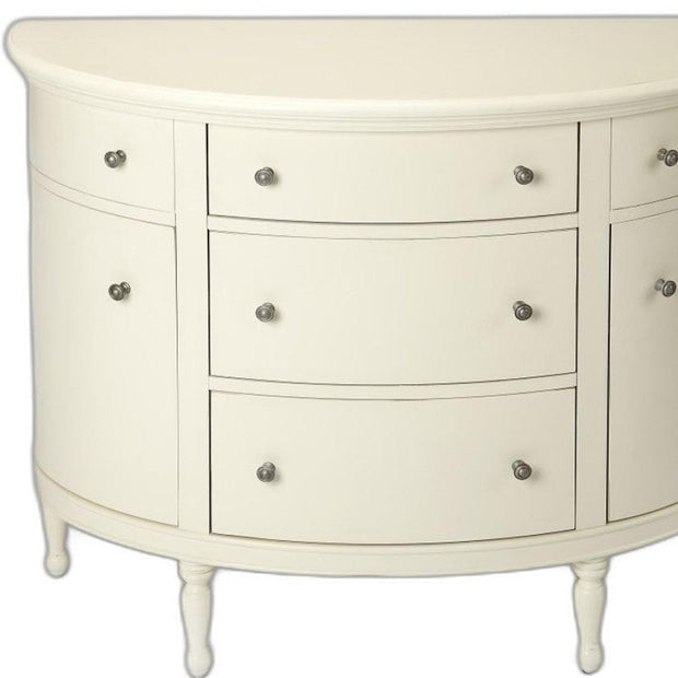 41" White Solid Wood Five Drawer Sideboard with Two Doors - Fluent Trends Sideboards