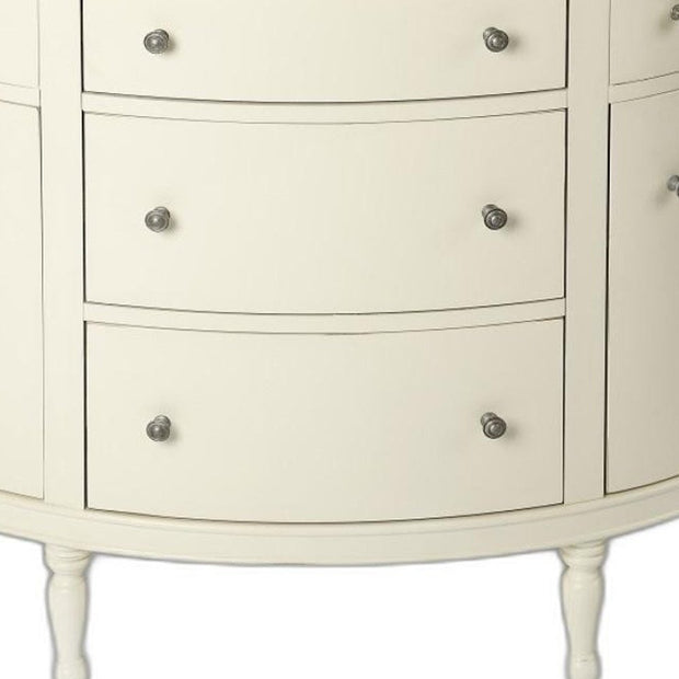 41" White Solid Wood Five Drawer Sideboard with Two Doors - Fluent Trends Sideboards