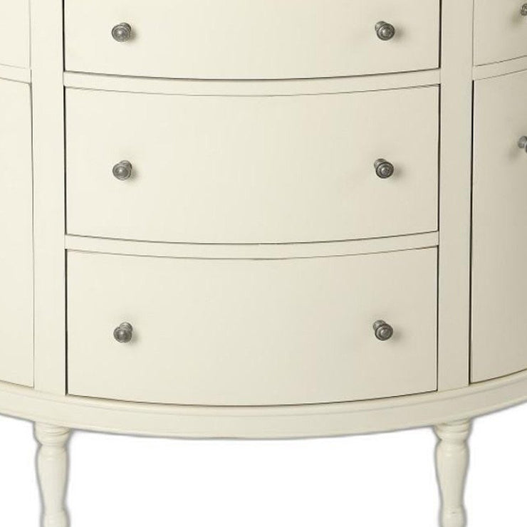 41" White Solid Wood Five Drawer Sideboard with Two Doors - Fluent Trends Sideboards