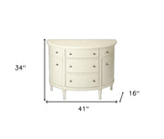 41" White Solid Wood Five Drawer Sideboard with Two Doors - Fluent Trends Sideboards