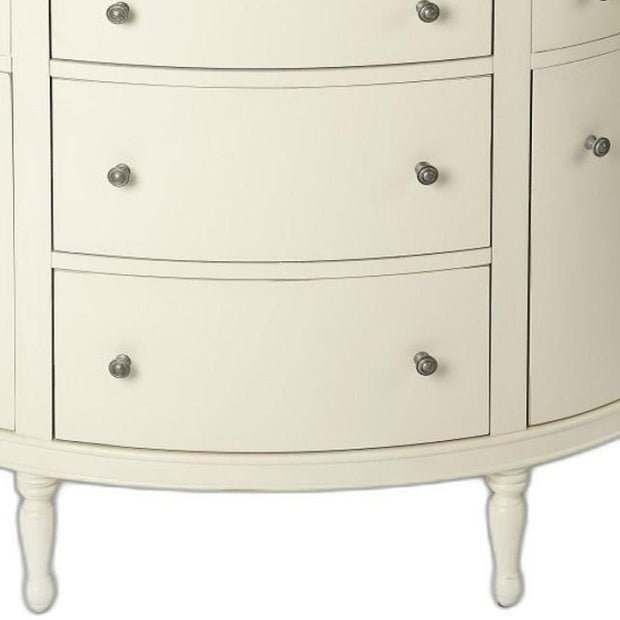 41" White Solid Wood Five Drawer Sideboard with Two Doors - Fluent Trends Sideboards