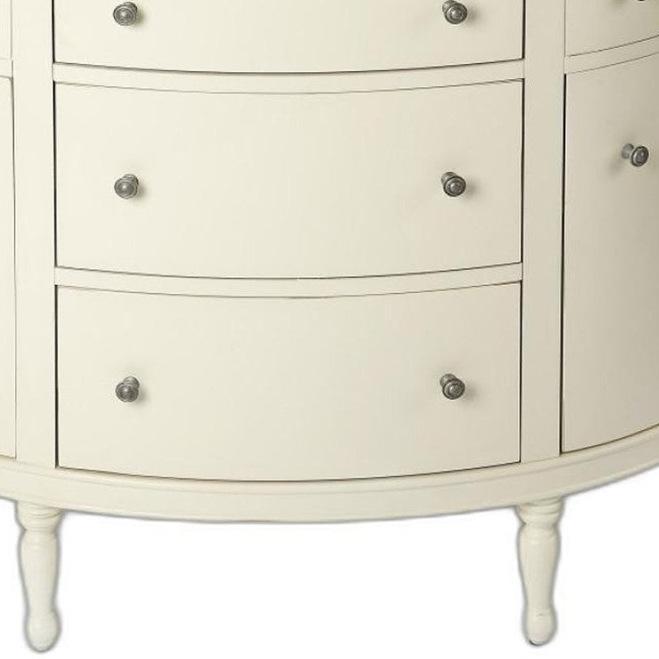 41" White Solid Wood Five Drawer Sideboard with Two Doors - Fluent Trends Sideboards