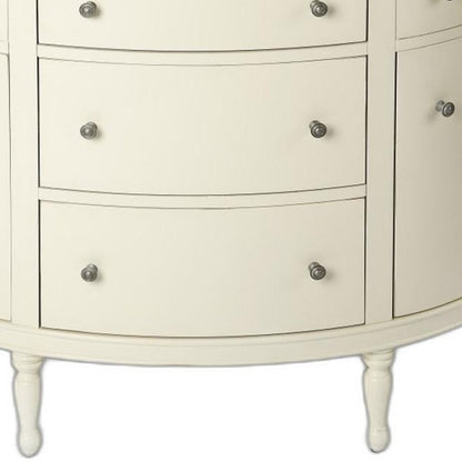 41" White Solid Wood Demilune Sideboard