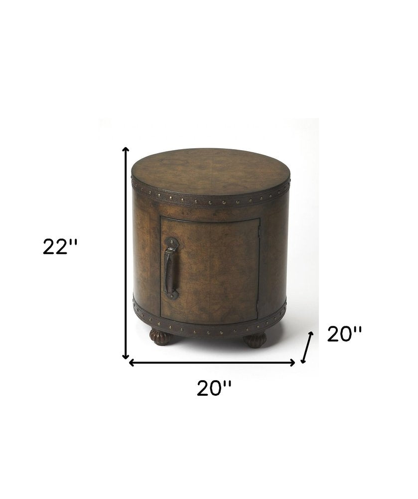 20" Brown Wood Round Coffee Table