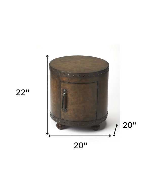 20" Brown Wood Round Coffee Table - Fluent Trends Coffee Tables