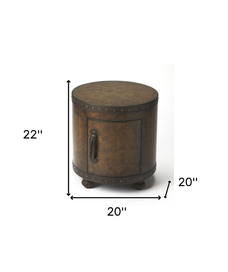 20" Brown Wood Round Coffee Table - Fluent Trends Coffee Tables