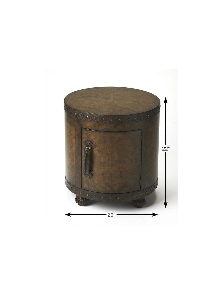 20" Brown Wood Round Coffee Table