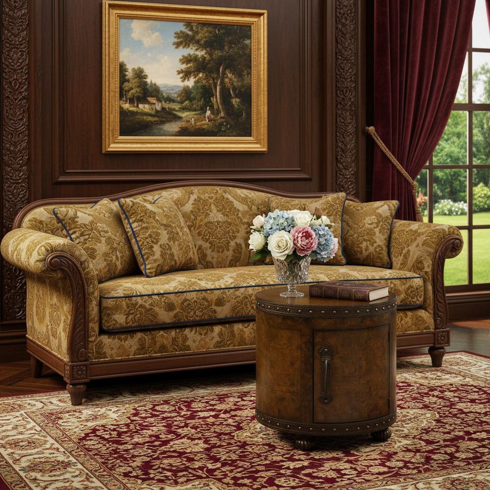 20" Brown Wood Round Coffee Table