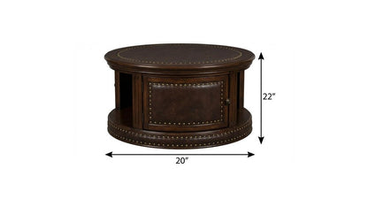 20" Brown Wood Round Coffee Table