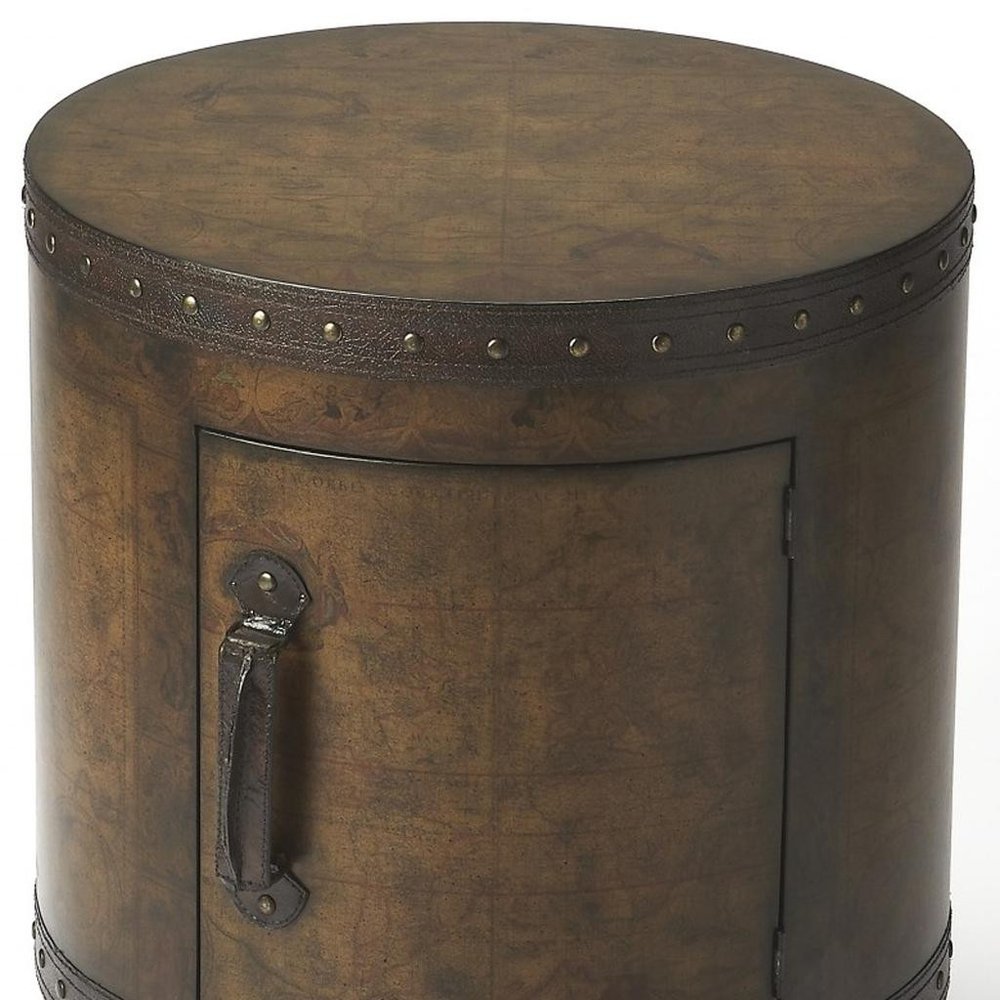 20" Brown Wood Round Coffee Table