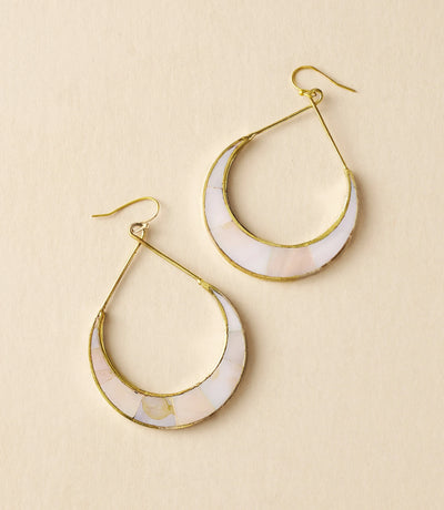 Rajani Crescent Mother of Pearl Hoop Earrings - Fluent Trends