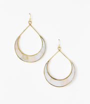 Rajani Crescent Mother of Pearl Hoop Earrings - Fluent Trends
