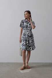 Rey Printed Dress — Multicolor Abstract - Fluent Trends